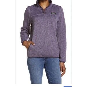 L.L. Bean Snap 1/4 Fleece Pullover Purple Sz M Women’s